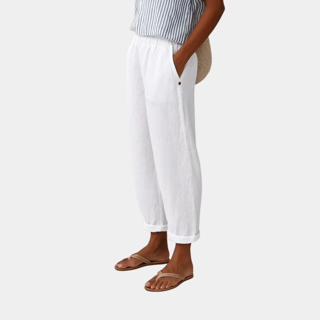 Océane | Pantalon Fluide Effet Lin