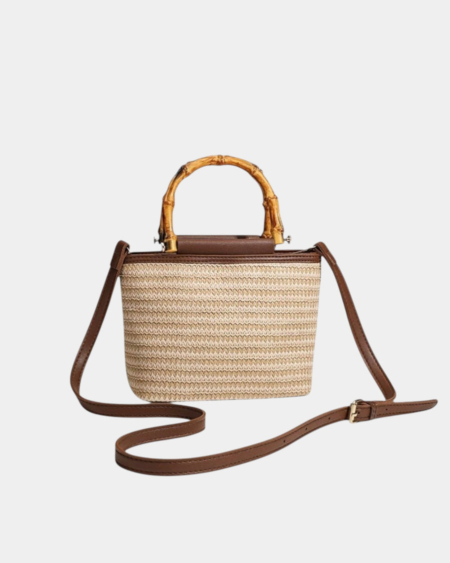 Camille | Sac Tricoté Chic à Poignée Bambou
