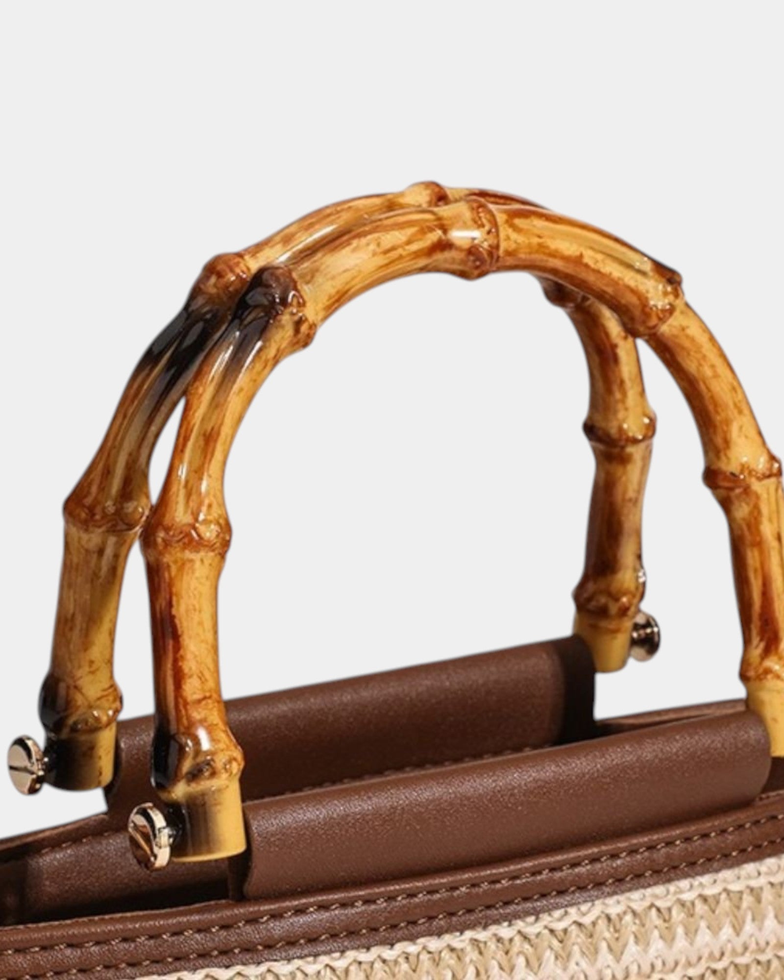 Camille | Sac Tricoté Chic à Poignée Bambou
