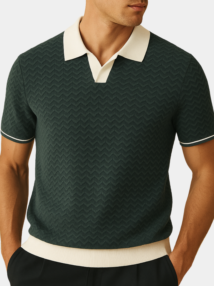 Florent | Polo Texturé Élégant pour Homme