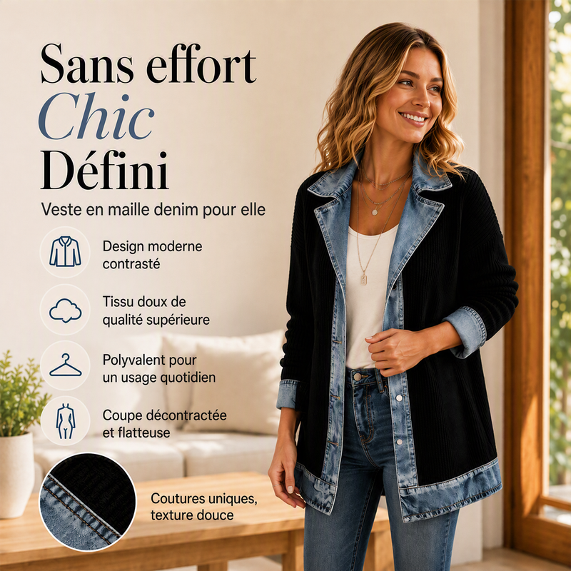 Élégance | Manteau en Maille et Jean