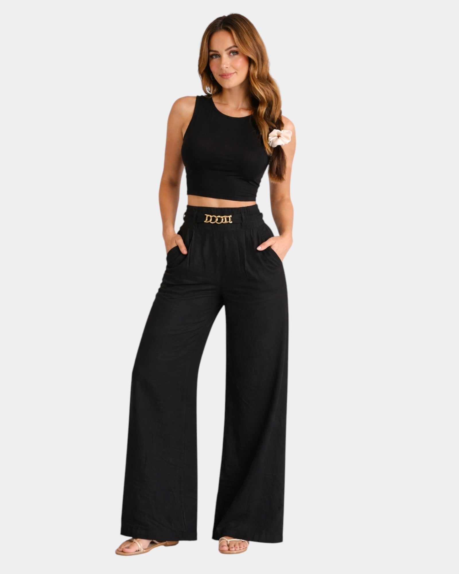 Madeleine | Pantalon Large Taille Haute