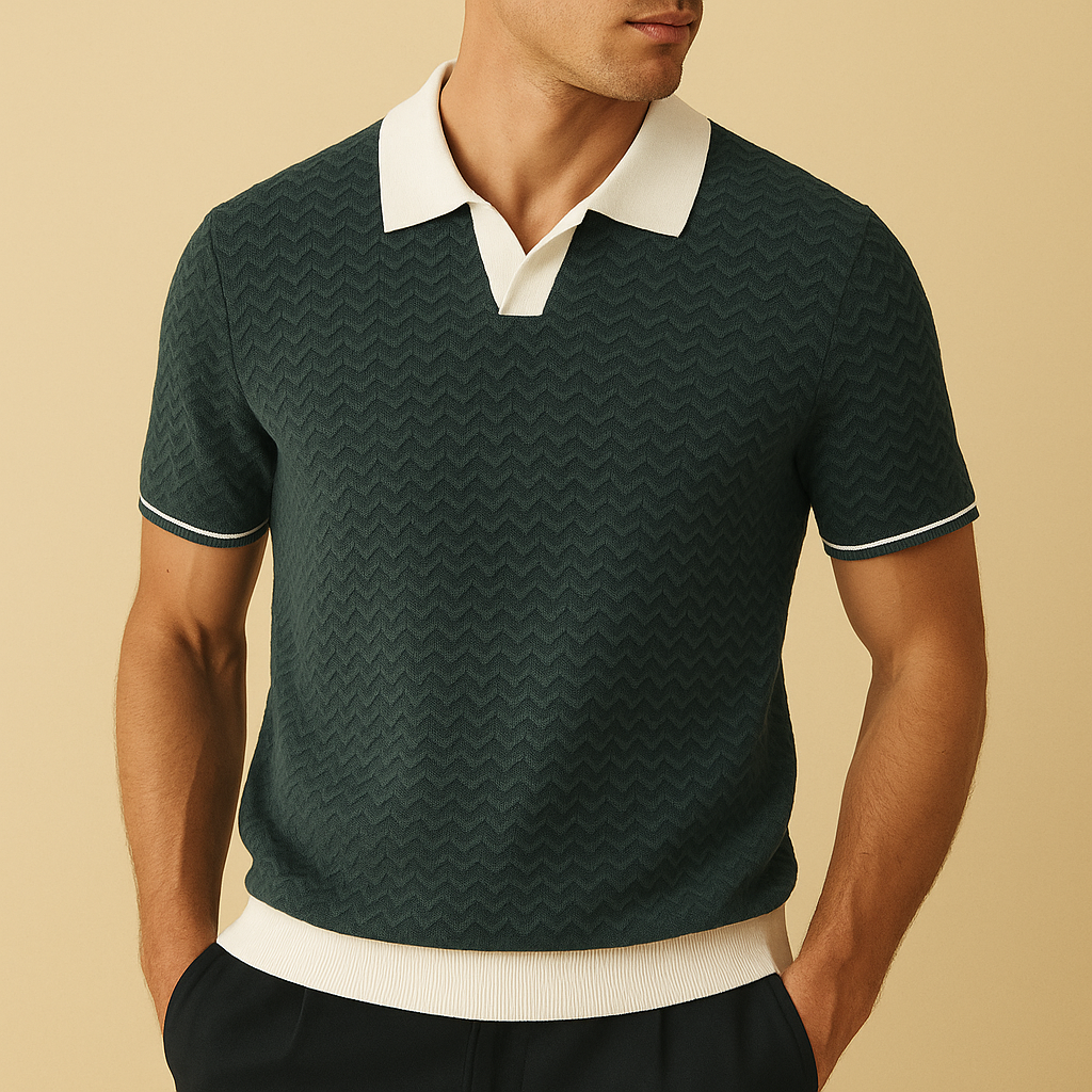 Florent | Polo Texturé Élégant pour Homme