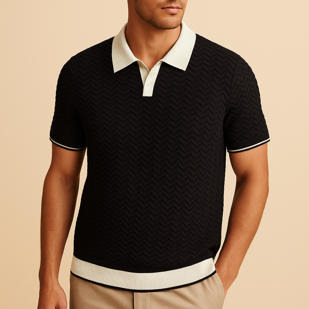 Florent | Polo Texturé Élégant pour Homme