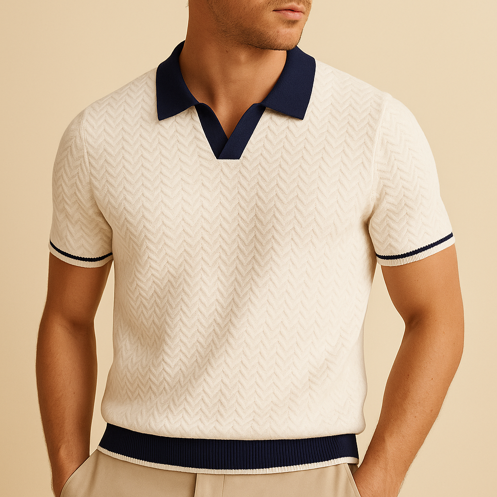 Florent | Polo Texturé Élégant pour Homme