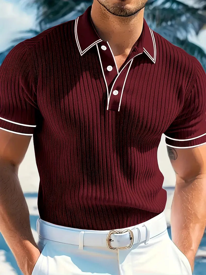 Maxime | Polo Structuré à Col Contrasté pour Homme