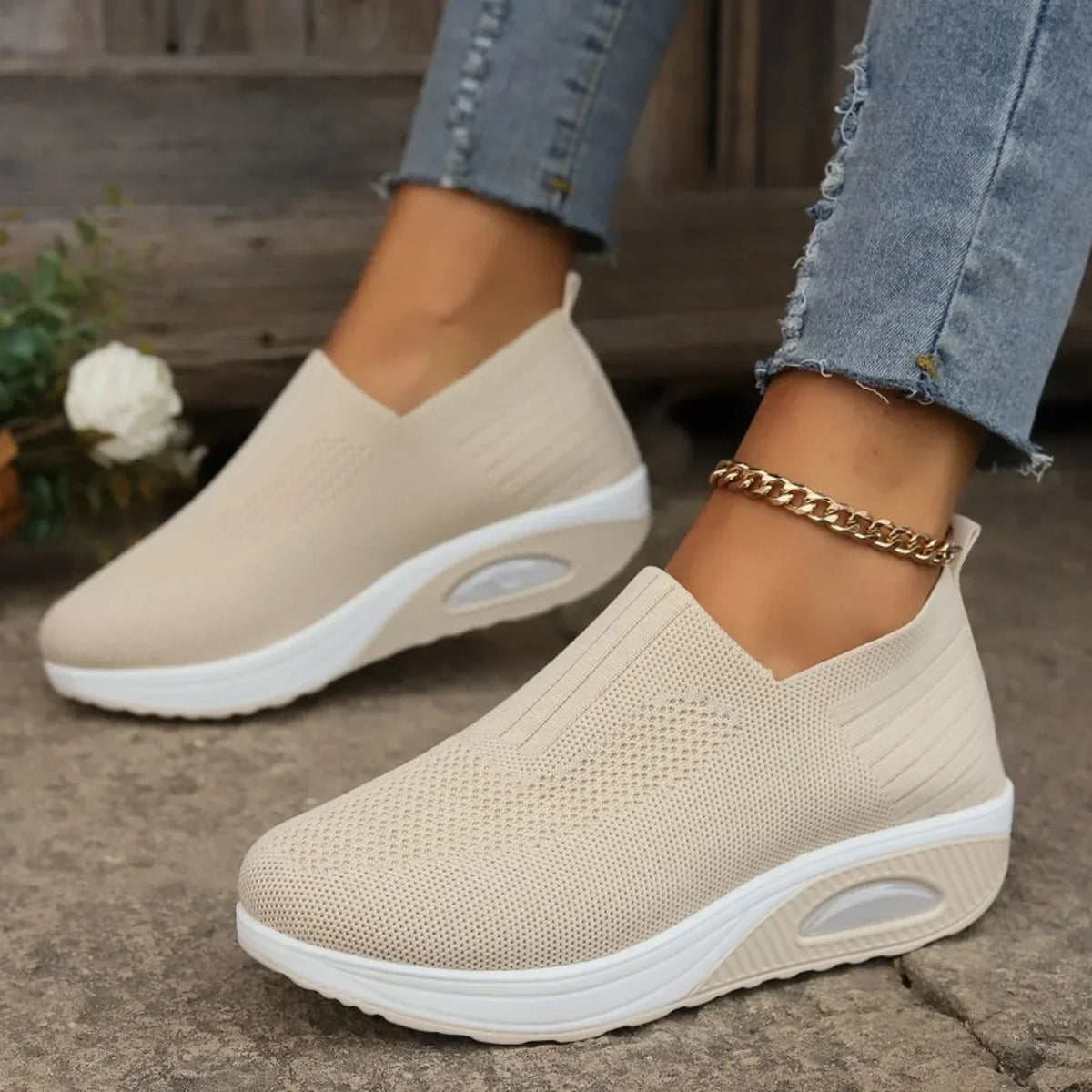Laurence™ — Baskets slip-on compensées confort quotidien