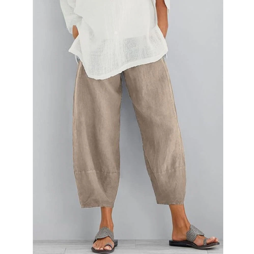 Louise | Pantalon Élégant en Lin Naturel
