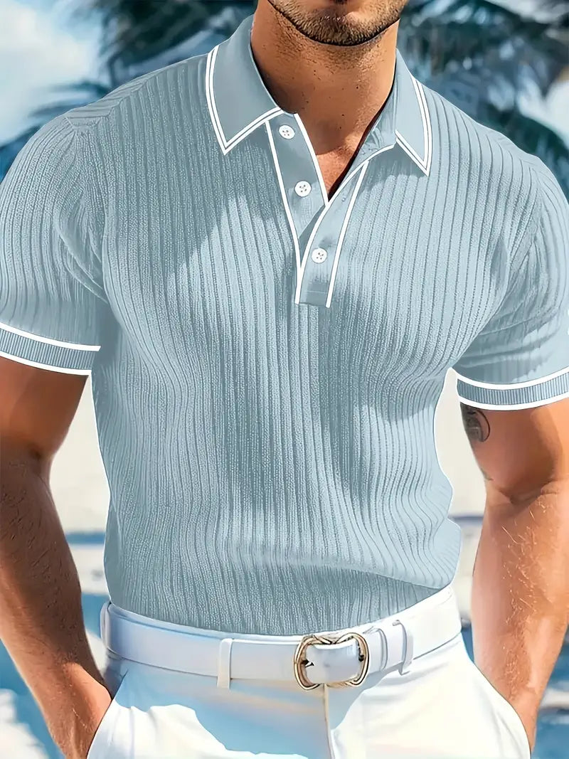 Maxime | Polo Structuré à Col Contrasté pour Homme