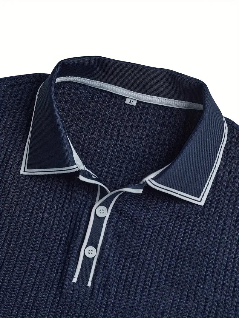 Maxime | Polo Structuré à Col Contrasté pour Homme