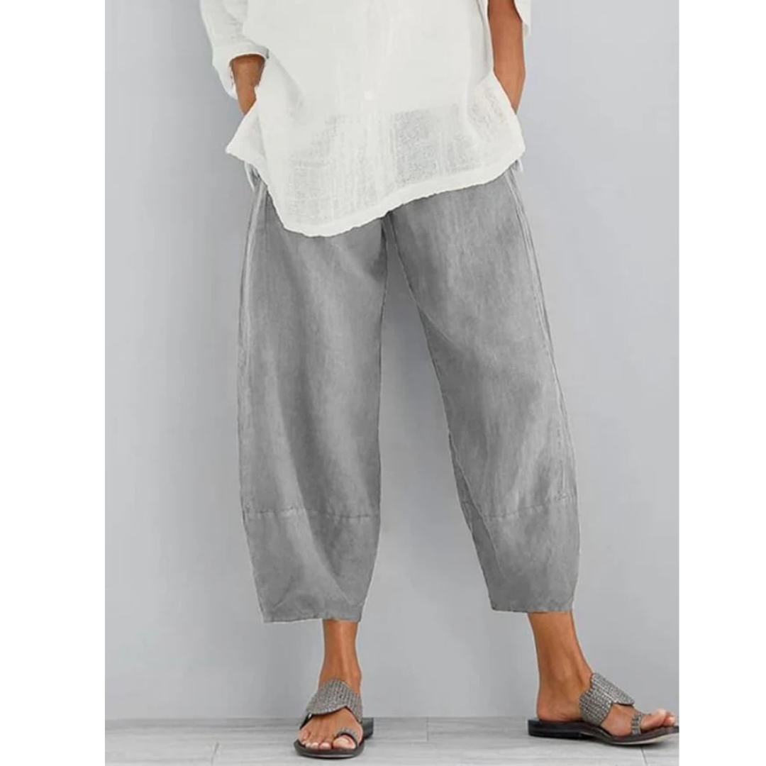Louise | Pantalon Élégant en Lin Naturel