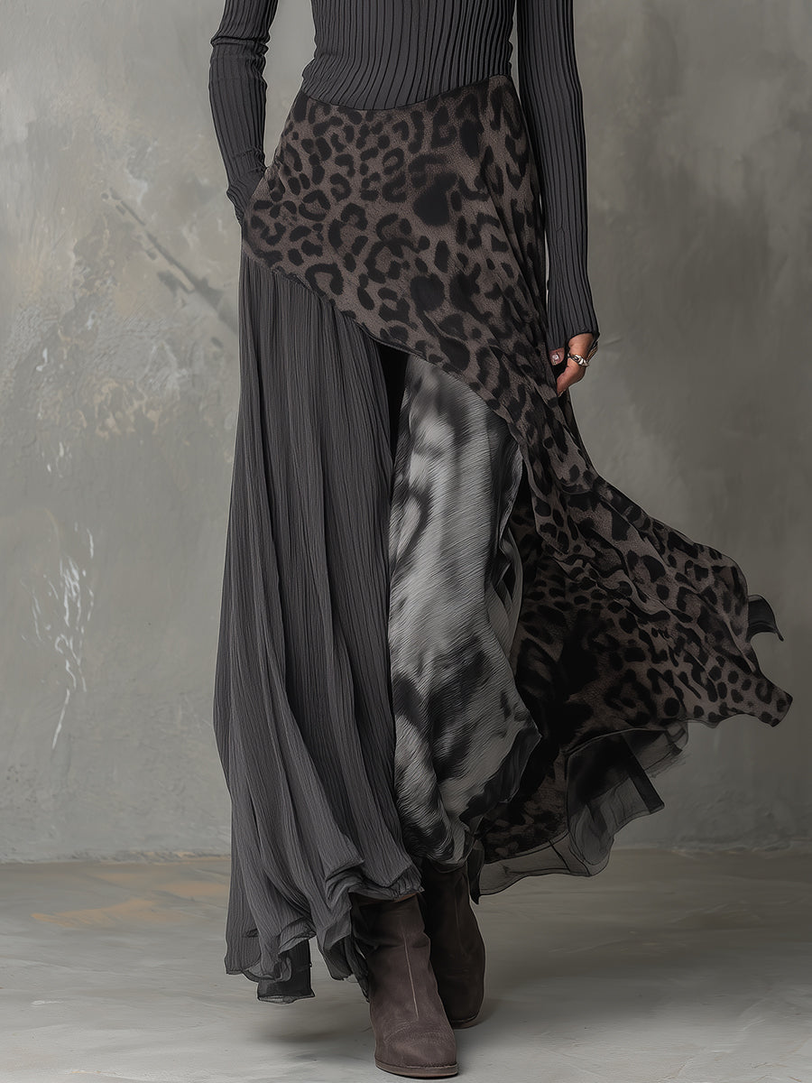 Élodie | Robe Maxi Bohème à Imprimé Léopard