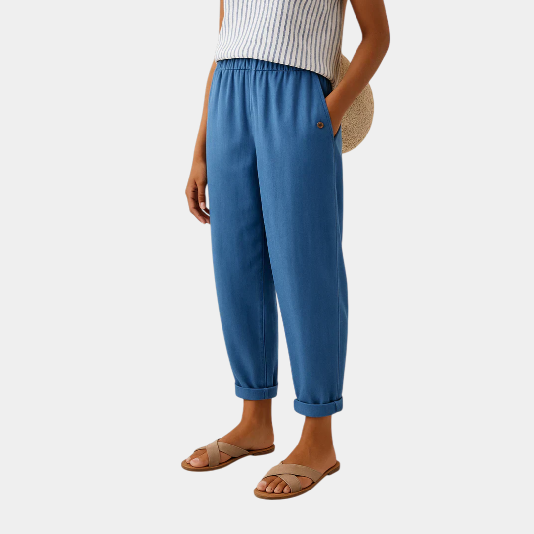 Océane | Pantalon Fluide Effet Lin