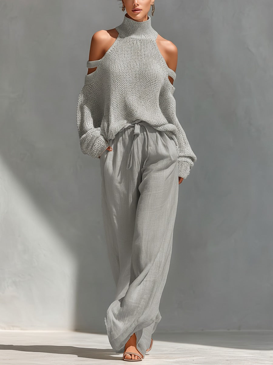 Juliette | Ensemble Maille Chic & Pantalon Fluide