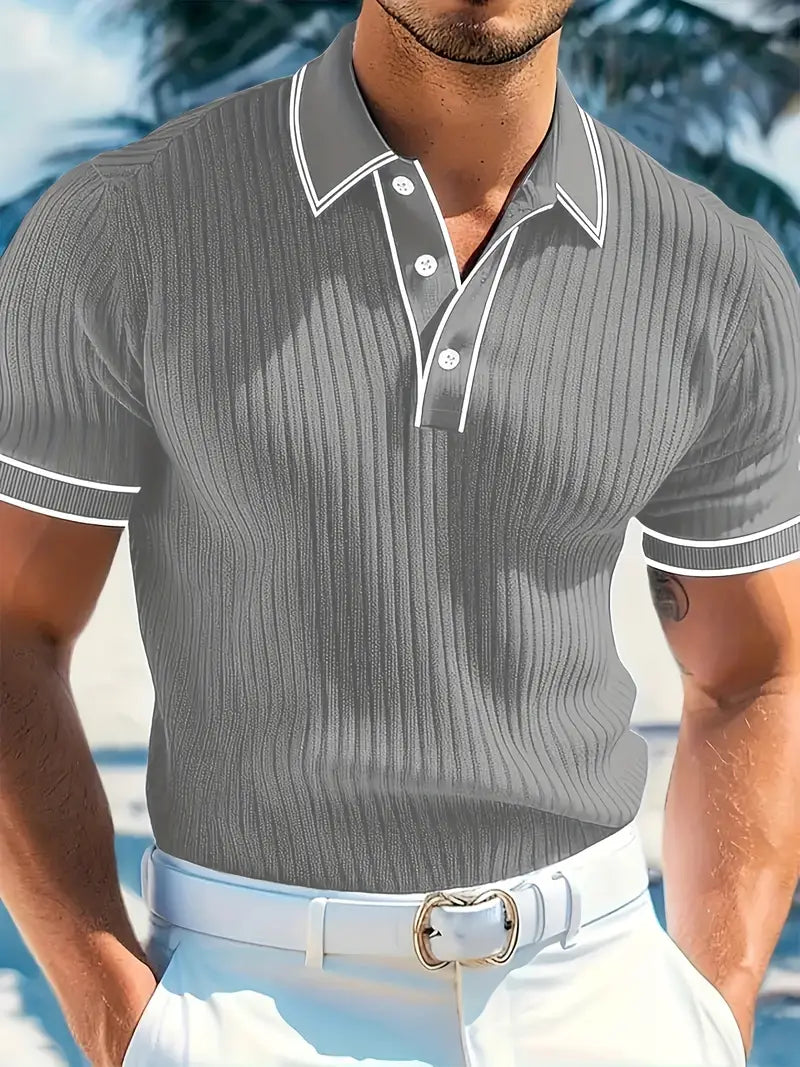 Maxime | Polo Structuré à Col Contrasté pour Homme