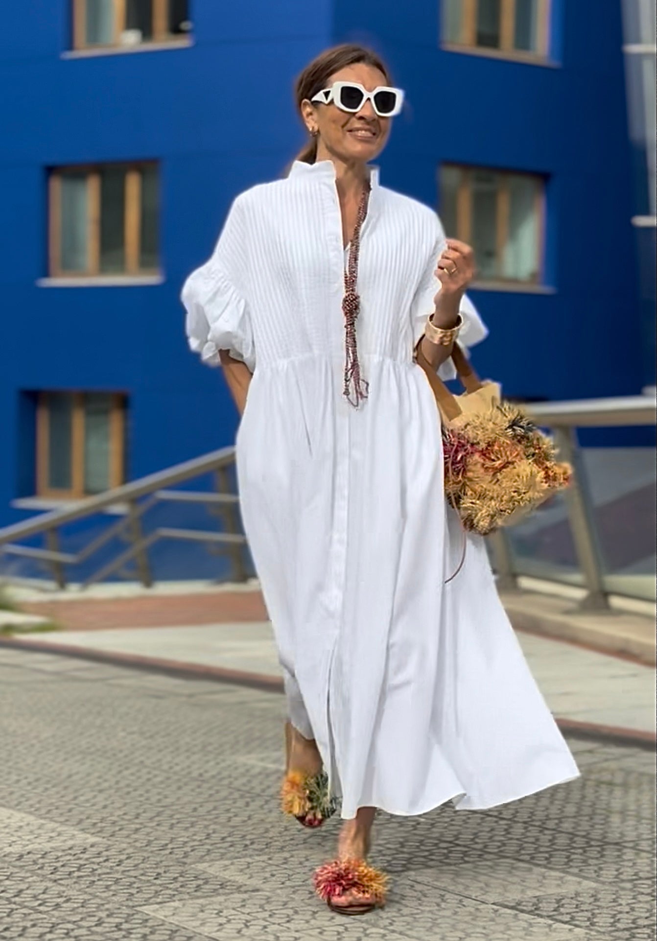 Amélie | Robe Longue en Coton Égyptien