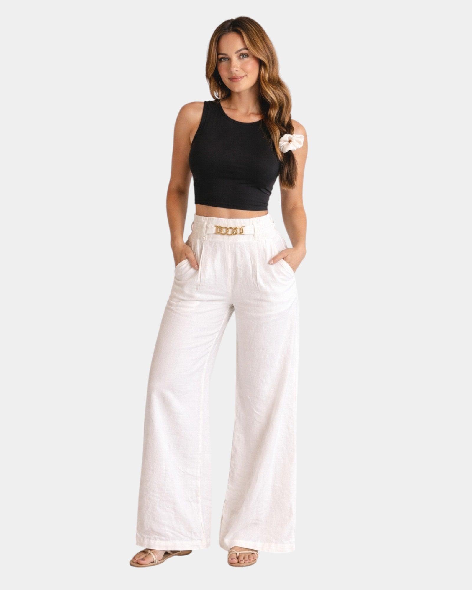 Madeleine | Pantalon Large Taille Haute
