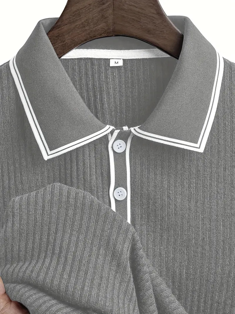 Maxime | Polo Structuré à Col Contrasté pour Homme