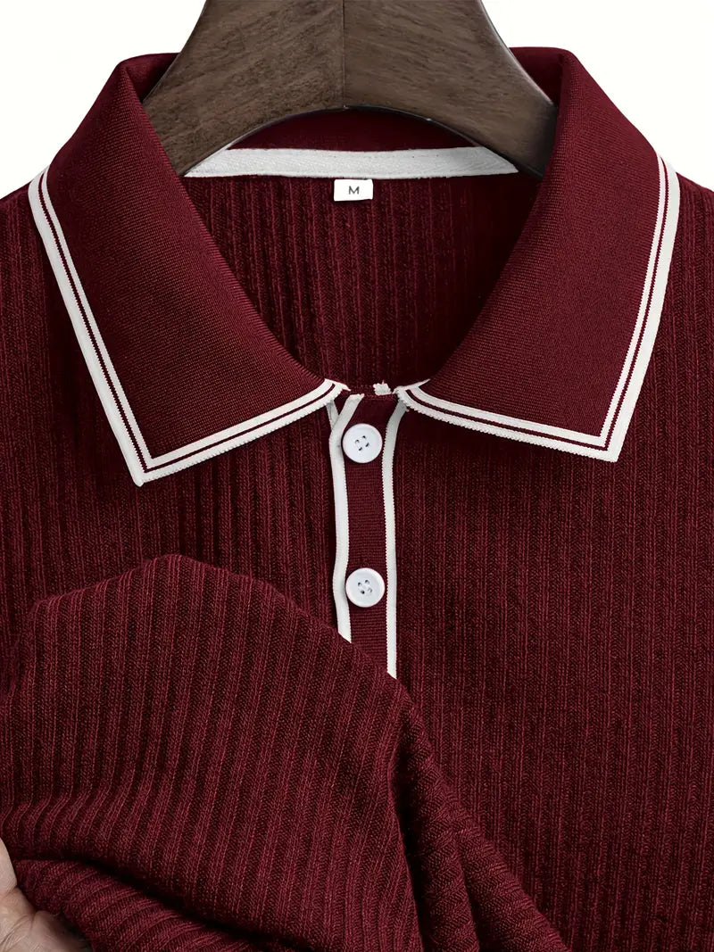 Maxime | Polo Structuré à Col Contrasté pour Homme