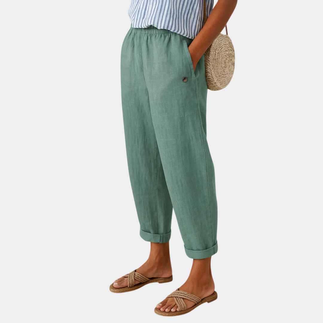 Océane | Pantalon Fluide Effet Lin