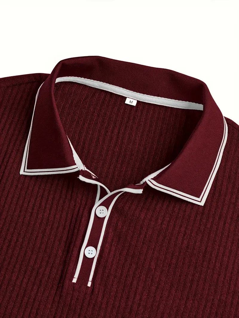 Maxime | Polo Structuré à Col Contrasté pour Homme