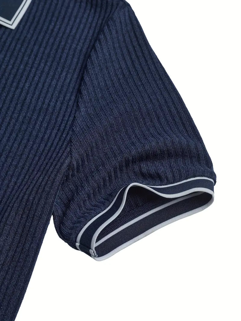 Maxime | Polo Structuré à Col Contrasté pour Homme