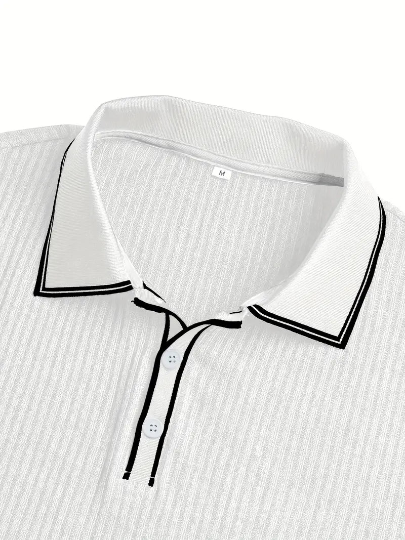 Maxime | Polo Structuré à Col Contrasté pour Homme