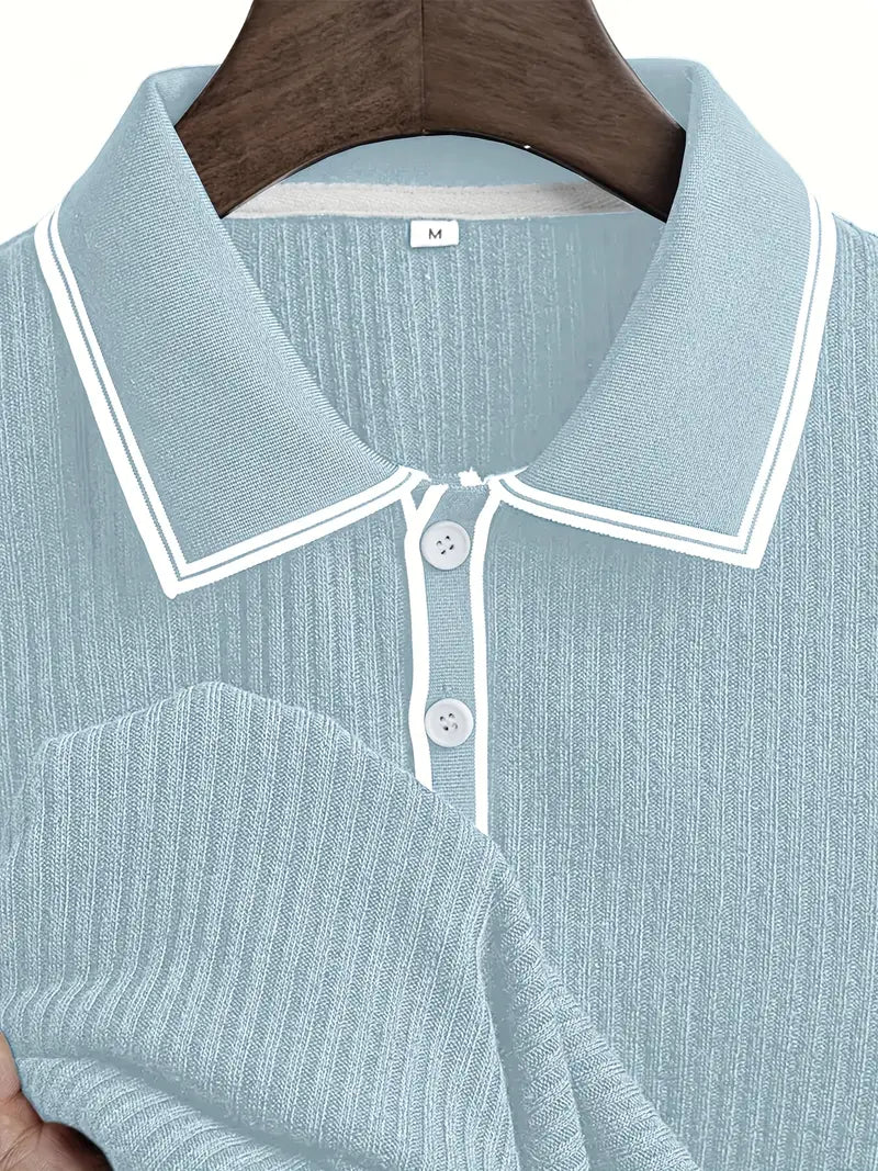 Maxime | Polo Structuré à Col Contrasté pour Homme