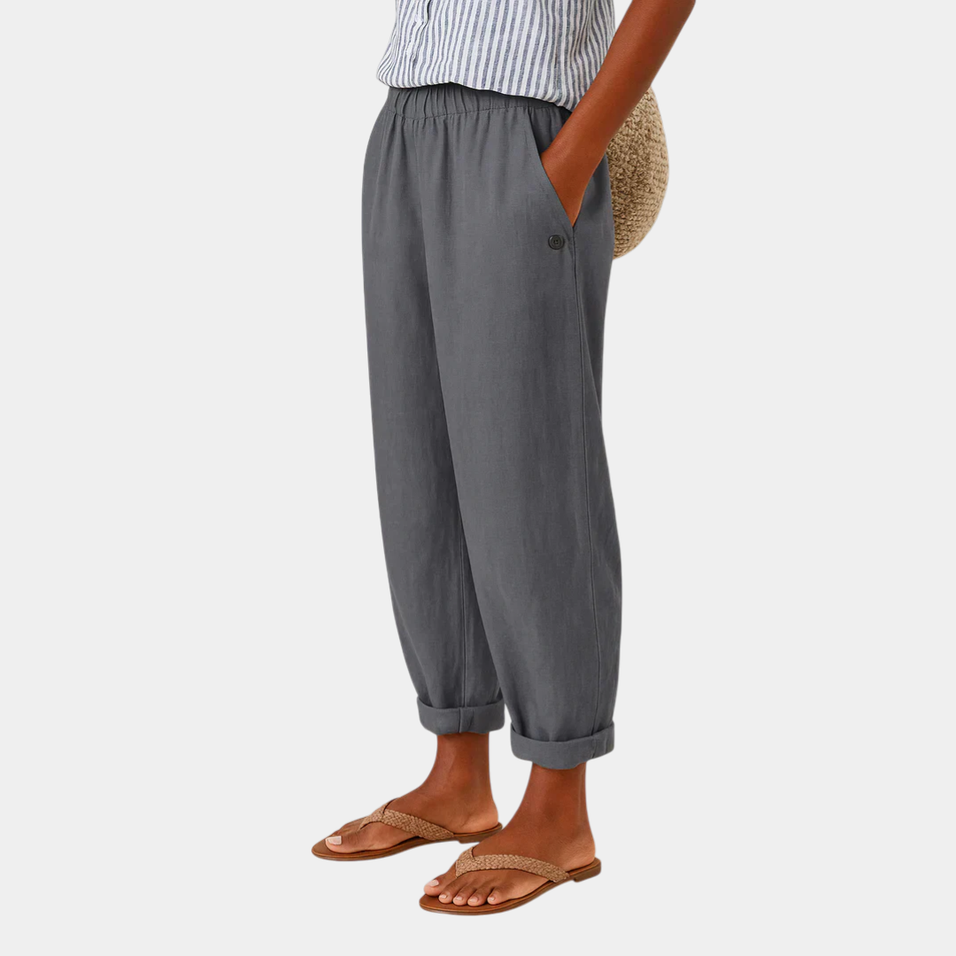 Océane | Pantalon Fluide Effet Lin