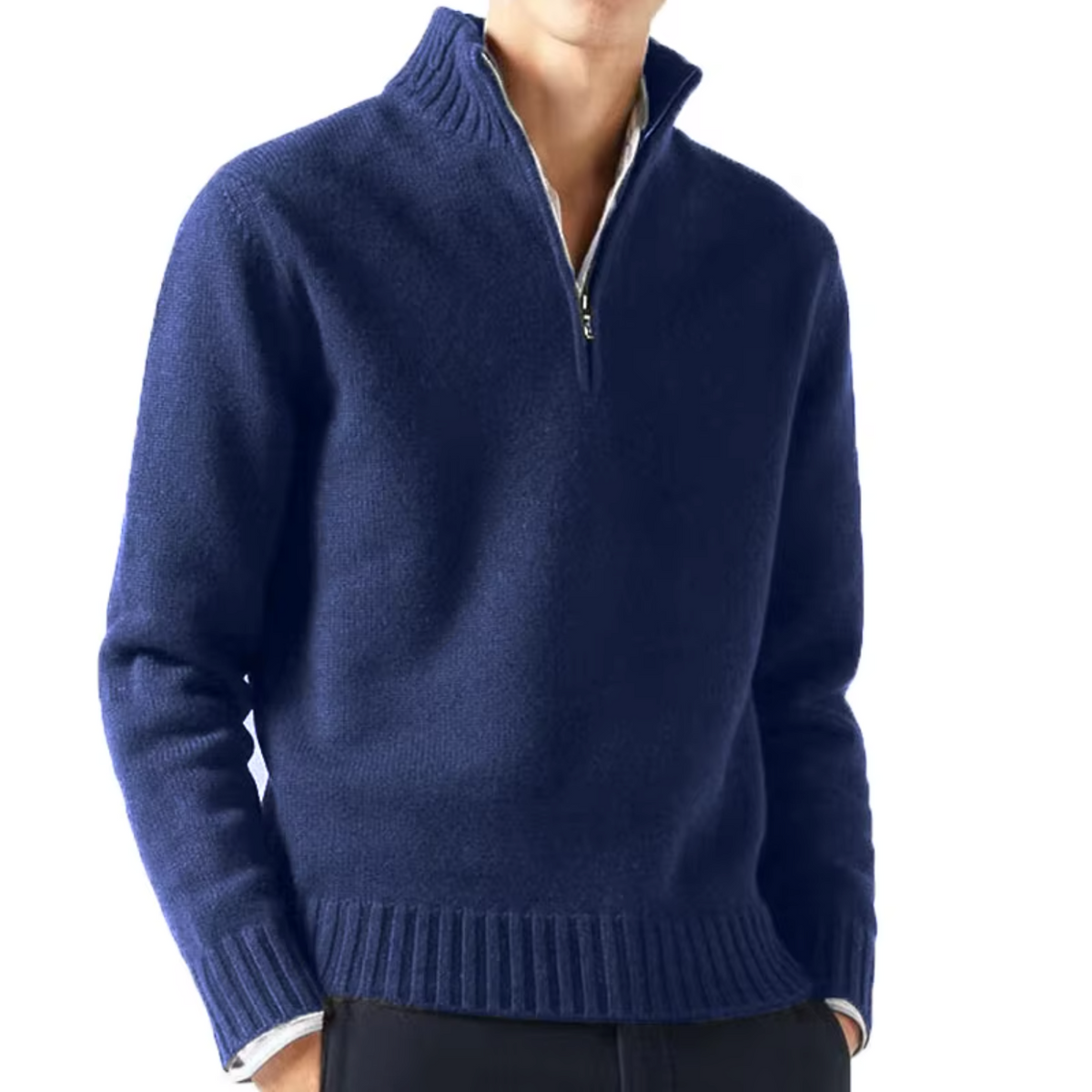 Timothée | Pull en Laine à Col Montant Zippé