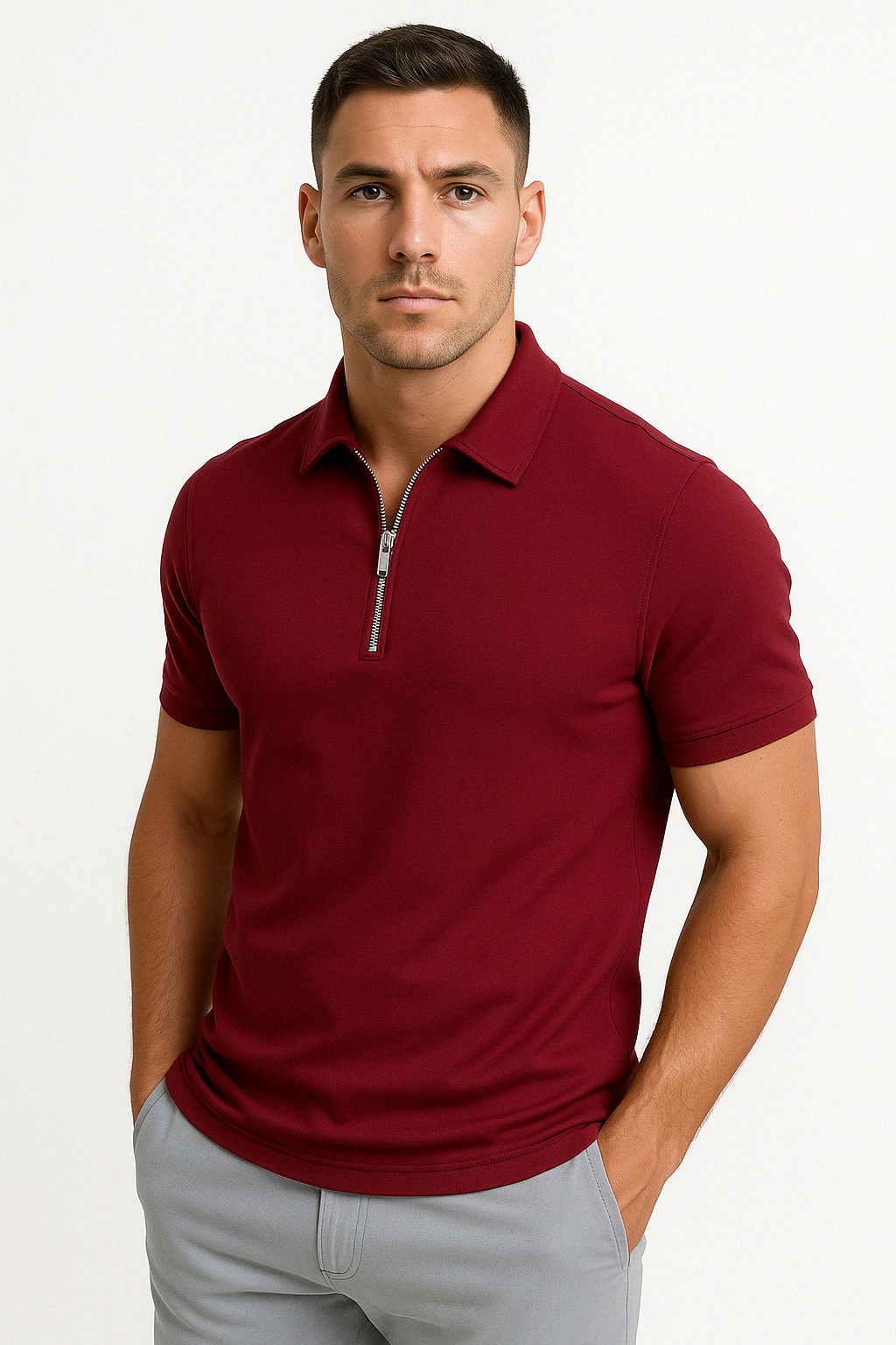 Valentin | Polo Moderne à Col Zippé pour Homme