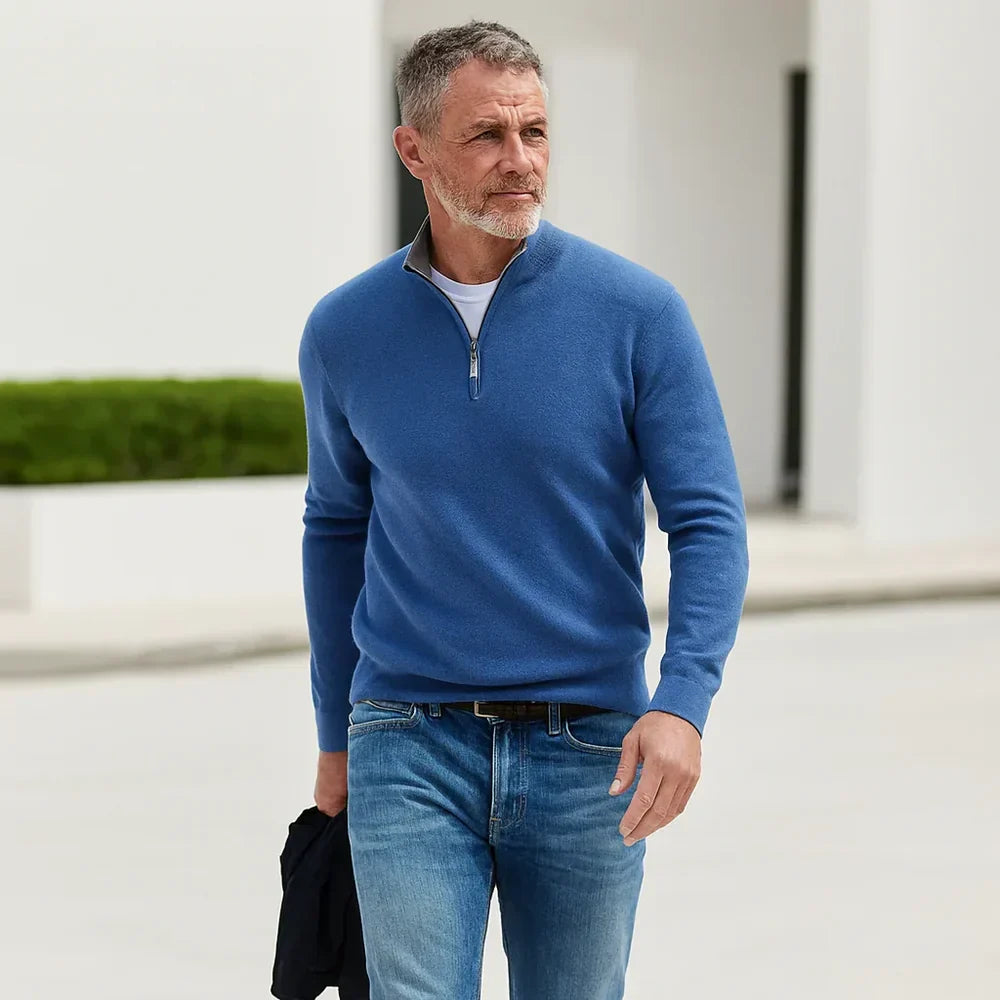 Aymeric | Pull Texturé à Fermeture Zippée