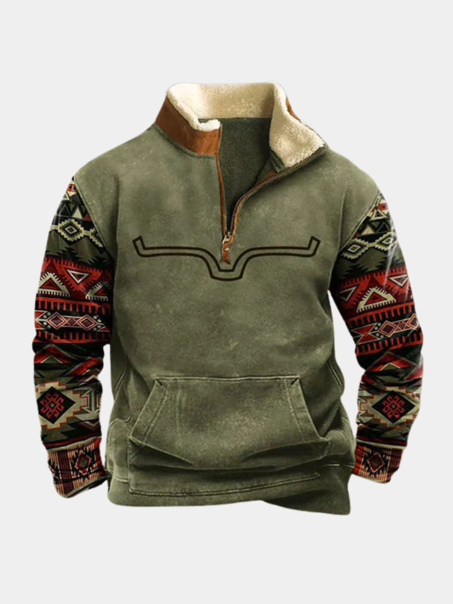 Loïc | Pull Chaud à Demi-Zip et Poche Ventrale