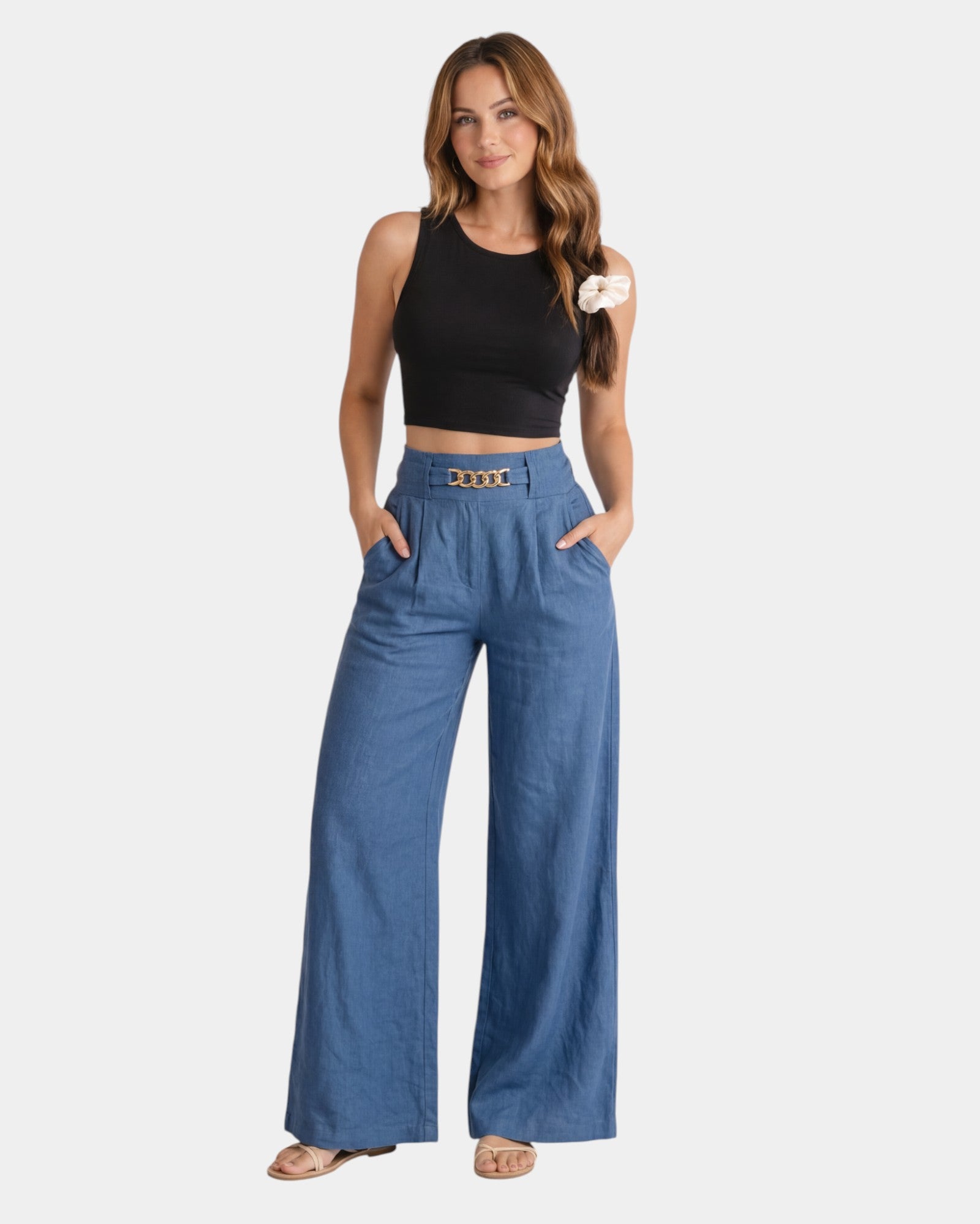 Madeleine | Pantalon Large Taille Haute
