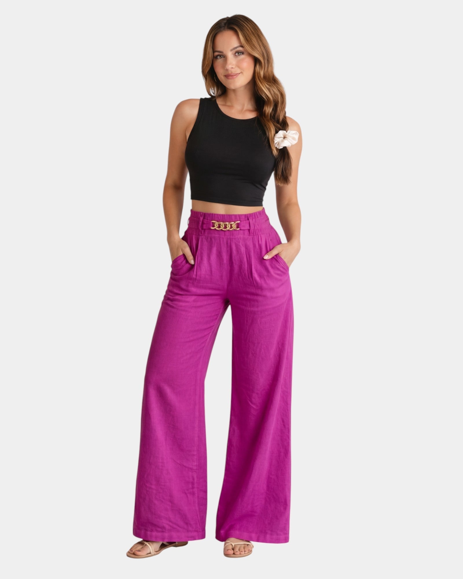 Madeleine | Pantalon Large Taille Haute