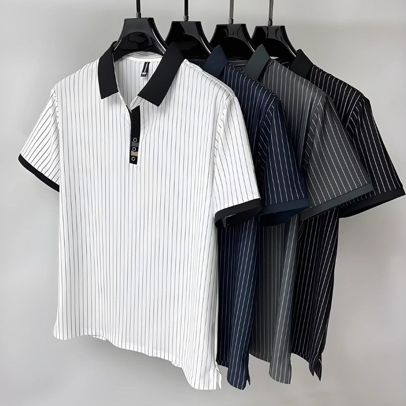 Romain | Polo Élégant à Rayures pour Homme