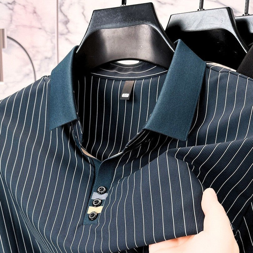 Romain | Polo Élégant à Rayures pour Homme