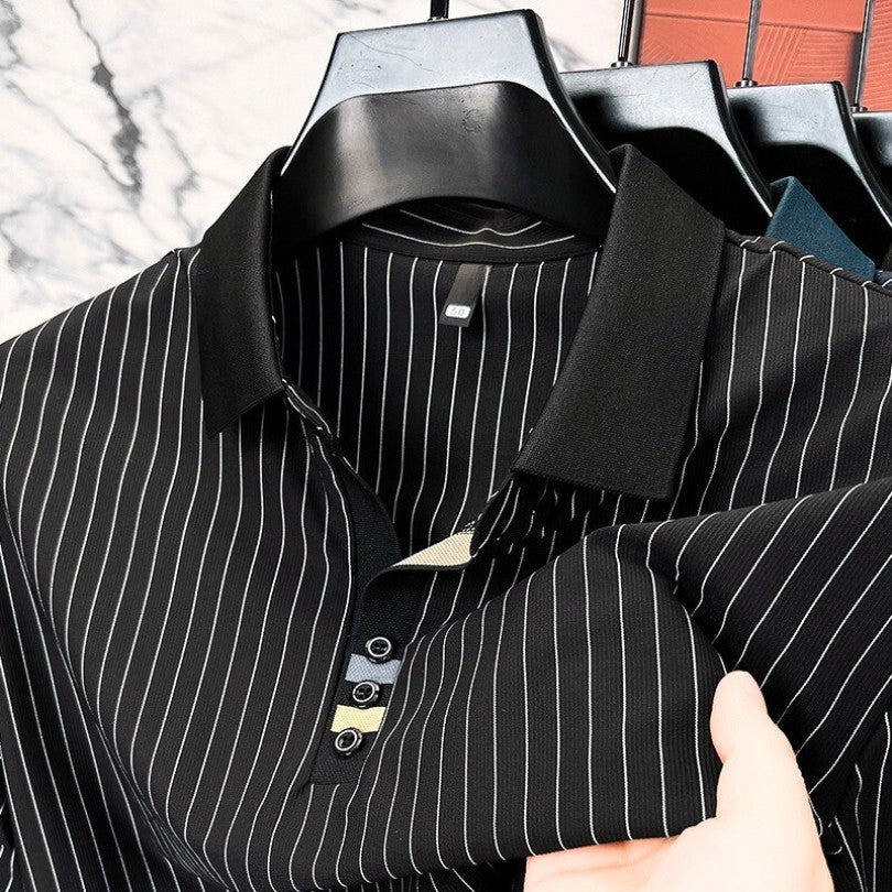 Romain | Polo Élégant à Rayures pour Homme
