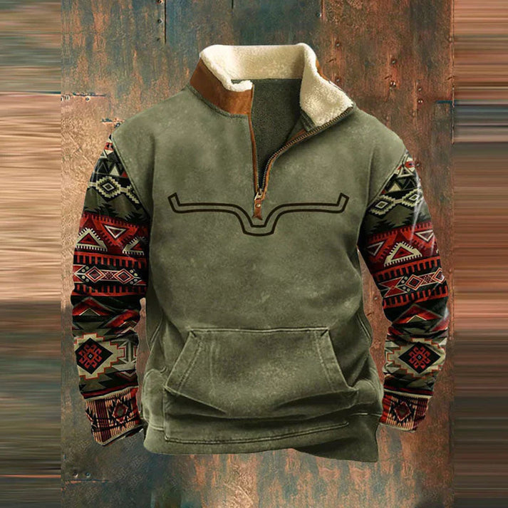 Loïc | Pull Chaud à Demi-Zip et Poche Ventrale