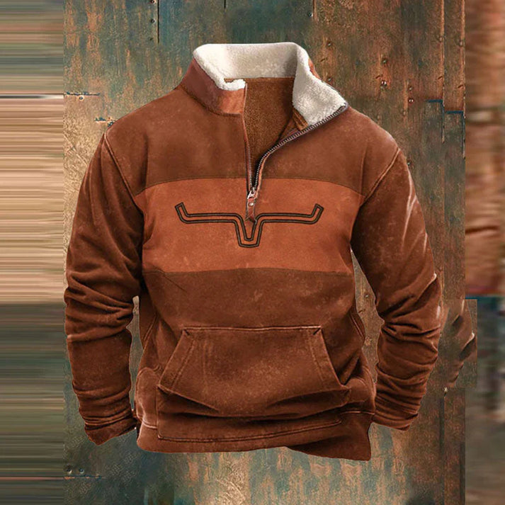 Loïc | Pull Chaud à Demi-Zip et Poche Ventrale