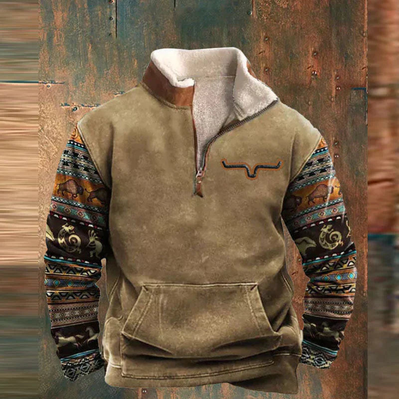Loïc | Pull Chaud à Demi-Zip et Poche Ventrale