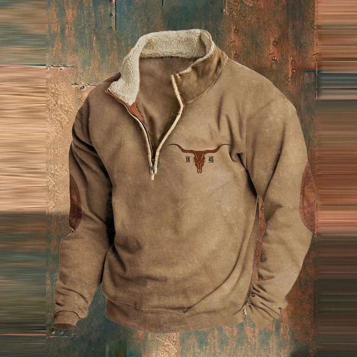 Loïc | Pull Chaud à Demi-Zip et Poche Ventrale