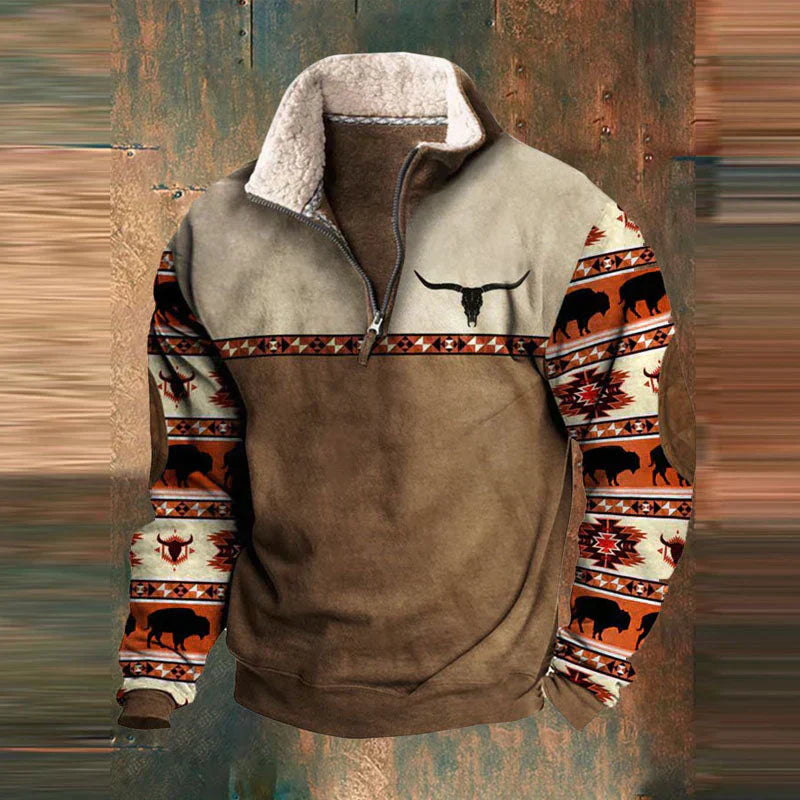 Loïc | Pull Chaud à Demi-Zip et Poche Ventrale