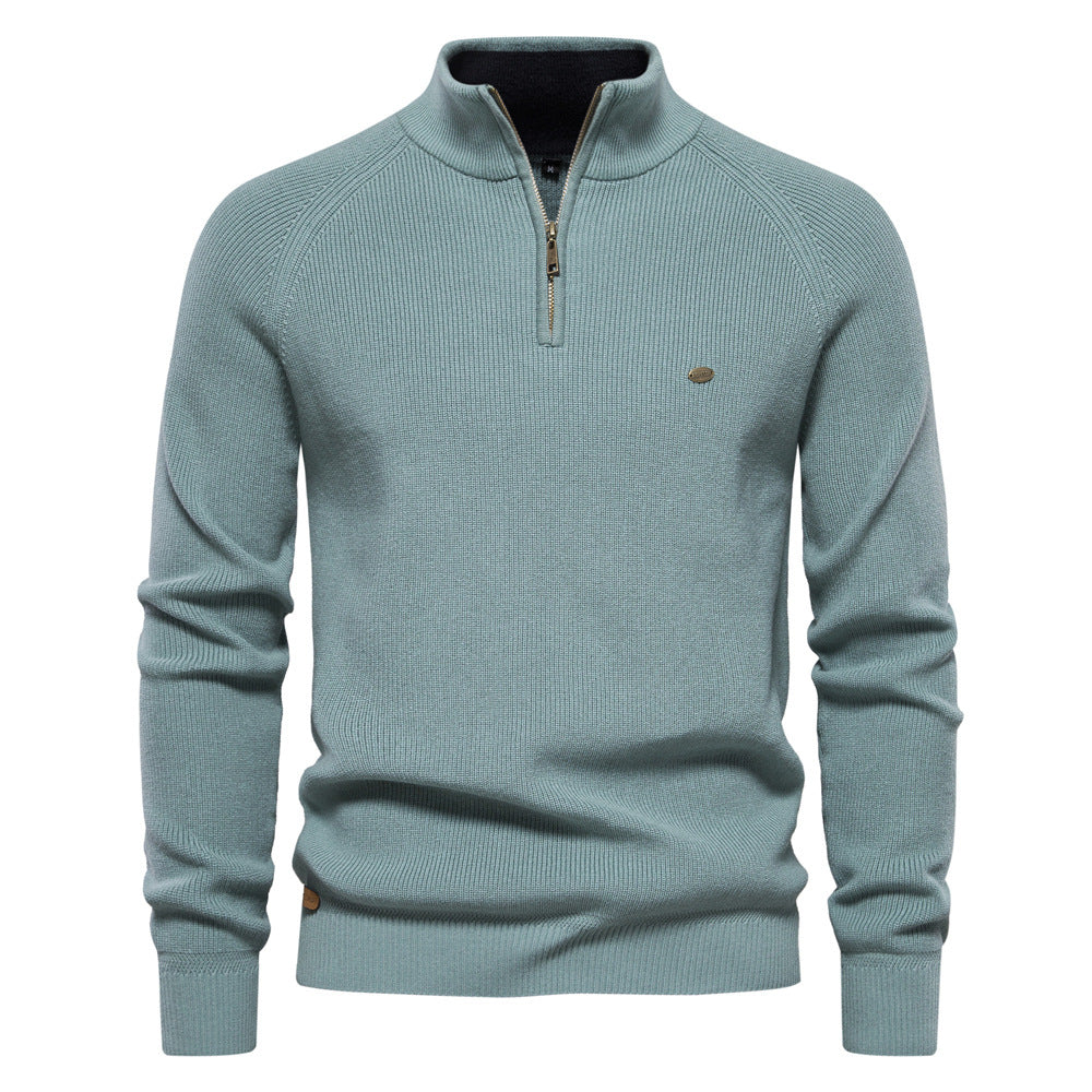 Corentin | Pull Côtelé à Col Demi-Zip