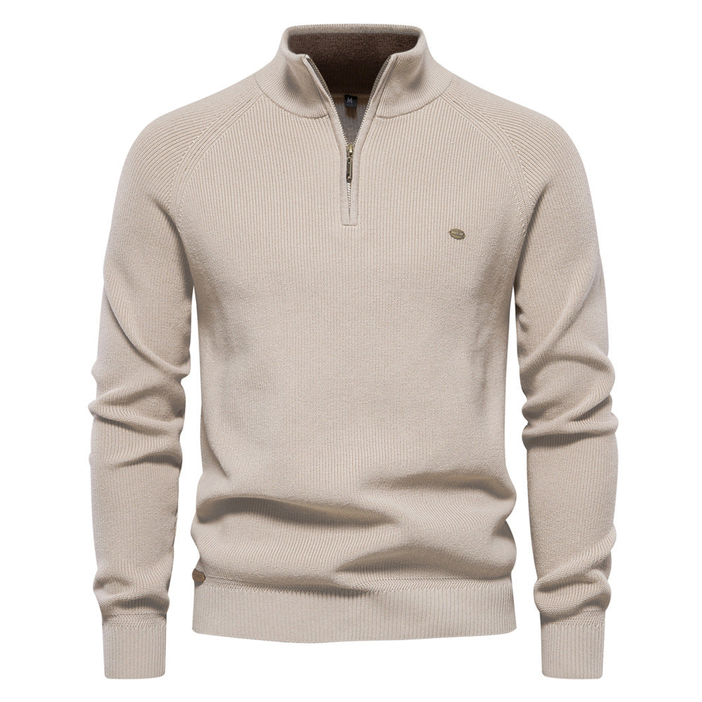 Corentin | Pull Côtelé à Col Demi-Zip