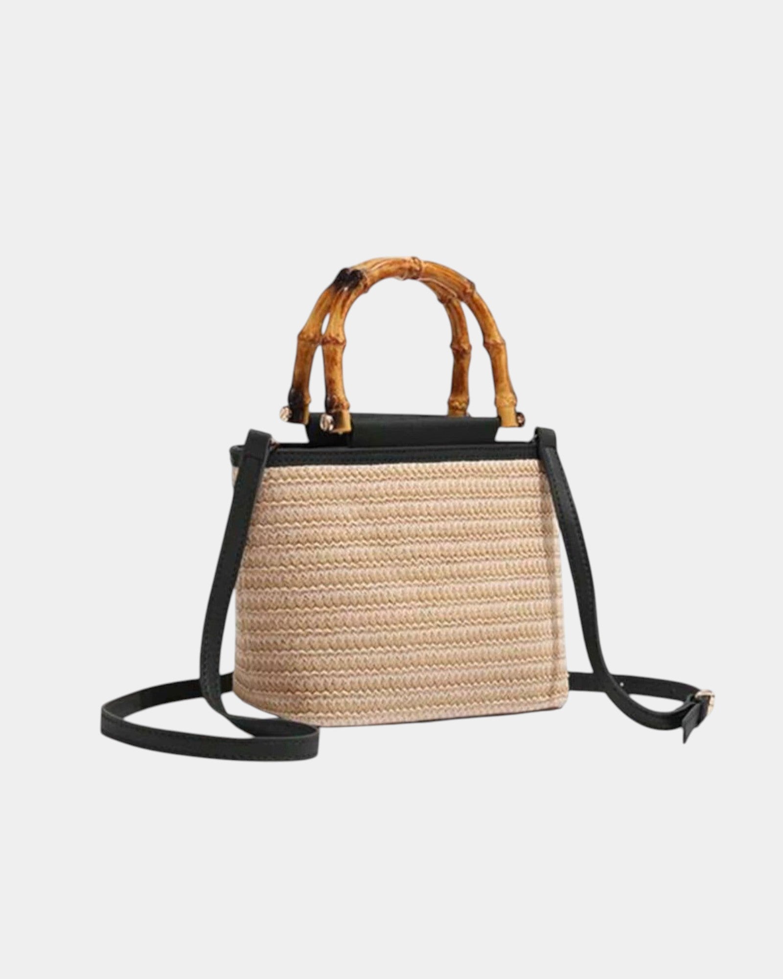Camille | Sac Tricoté Chic à Poignée Bambou