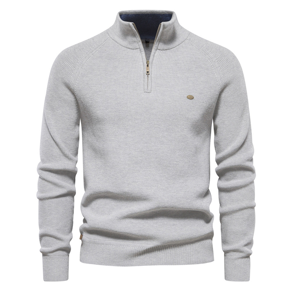 Corentin | Pull Côtelé à Col Demi-Zip