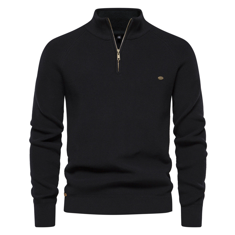 Corentin | Pull Côtelé à Col Demi-Zip