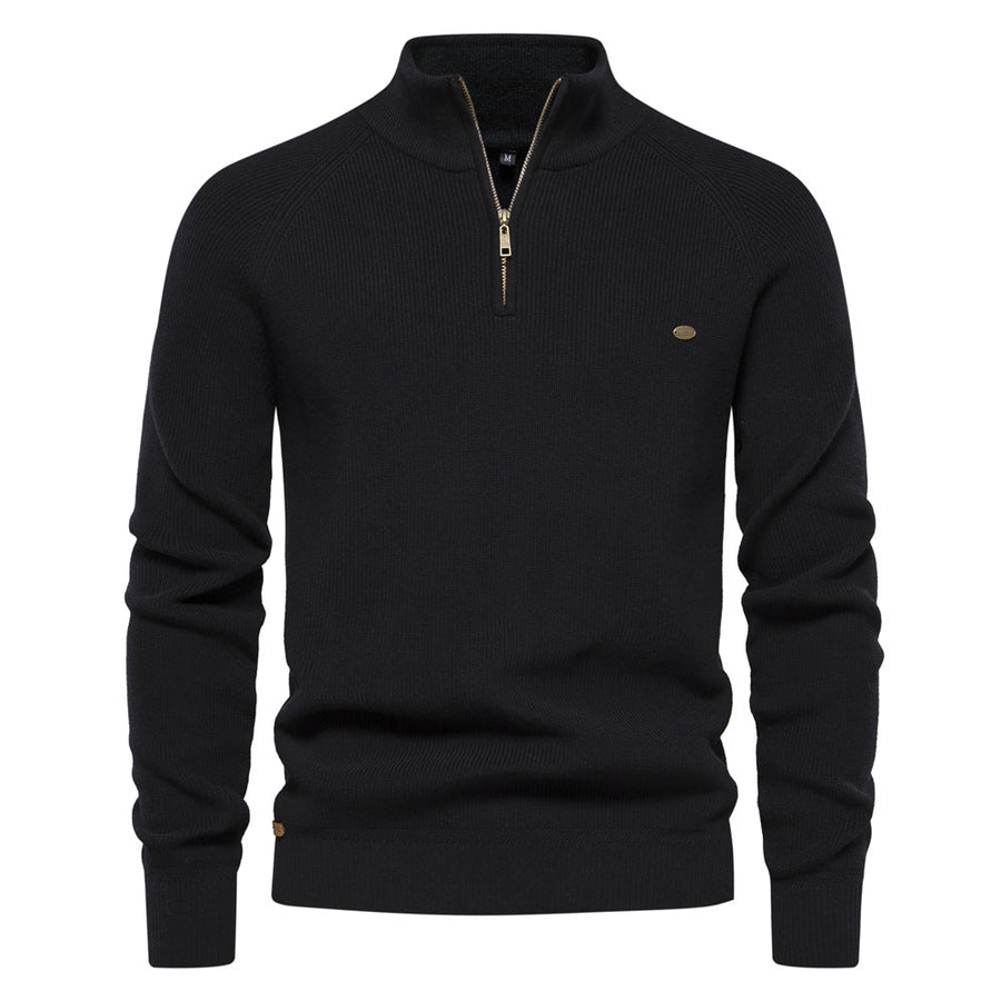 Corentin | Pull Côtelé à Col Demi-Zip