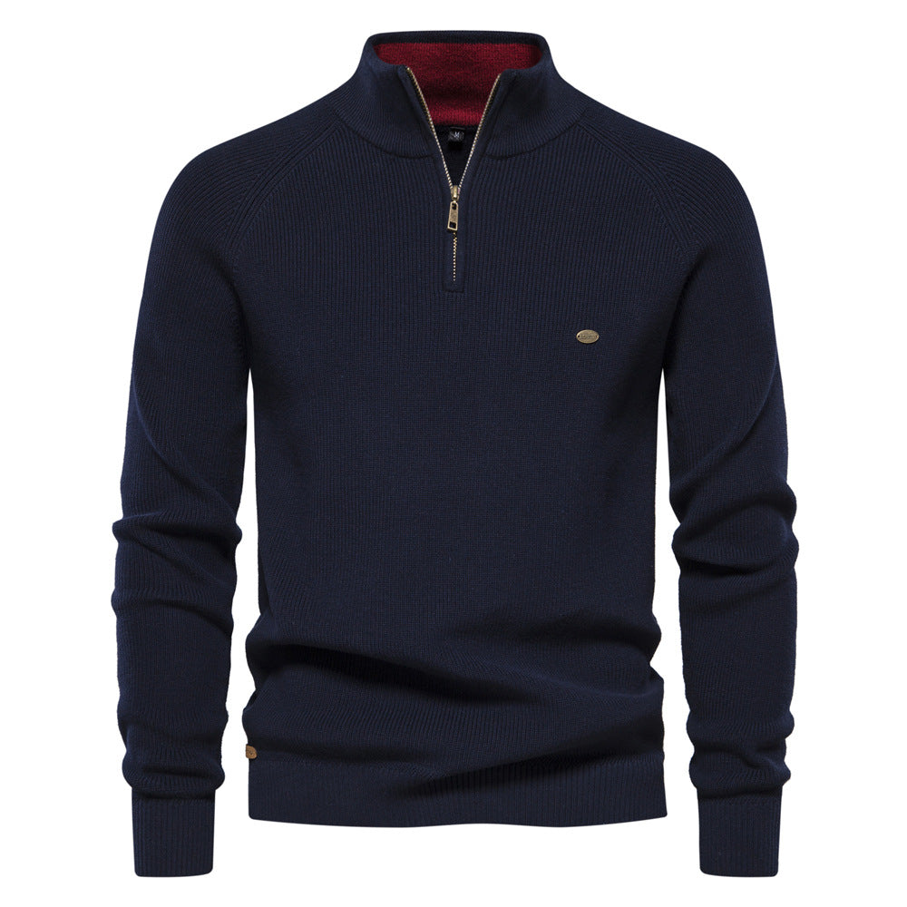 Corentin | Pull Côtelé à Col Demi-Zip